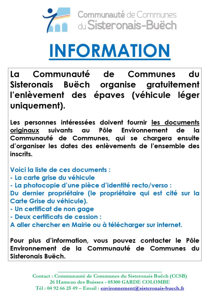 Enlèvement des épaves